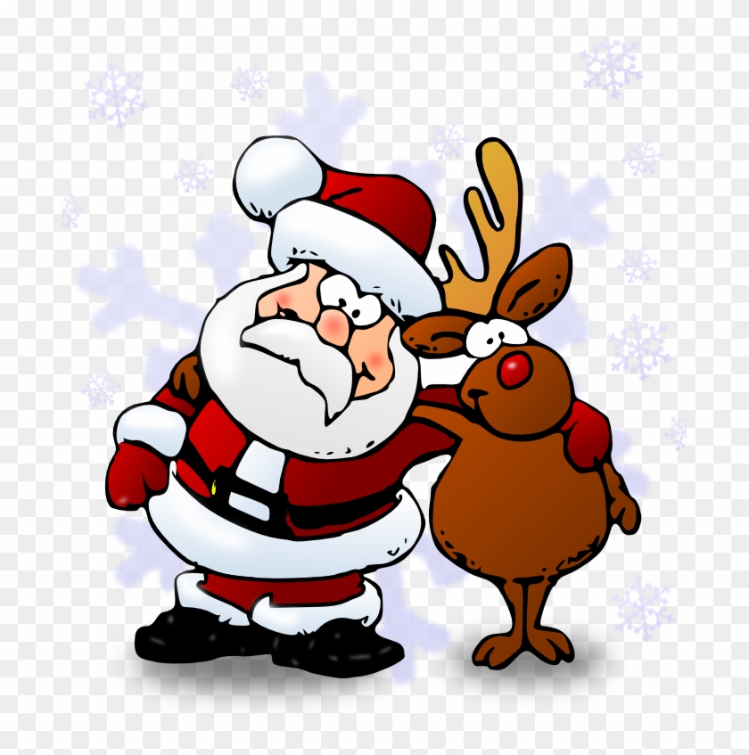 Santa - Santa And Rudolph Cartoon Clipart