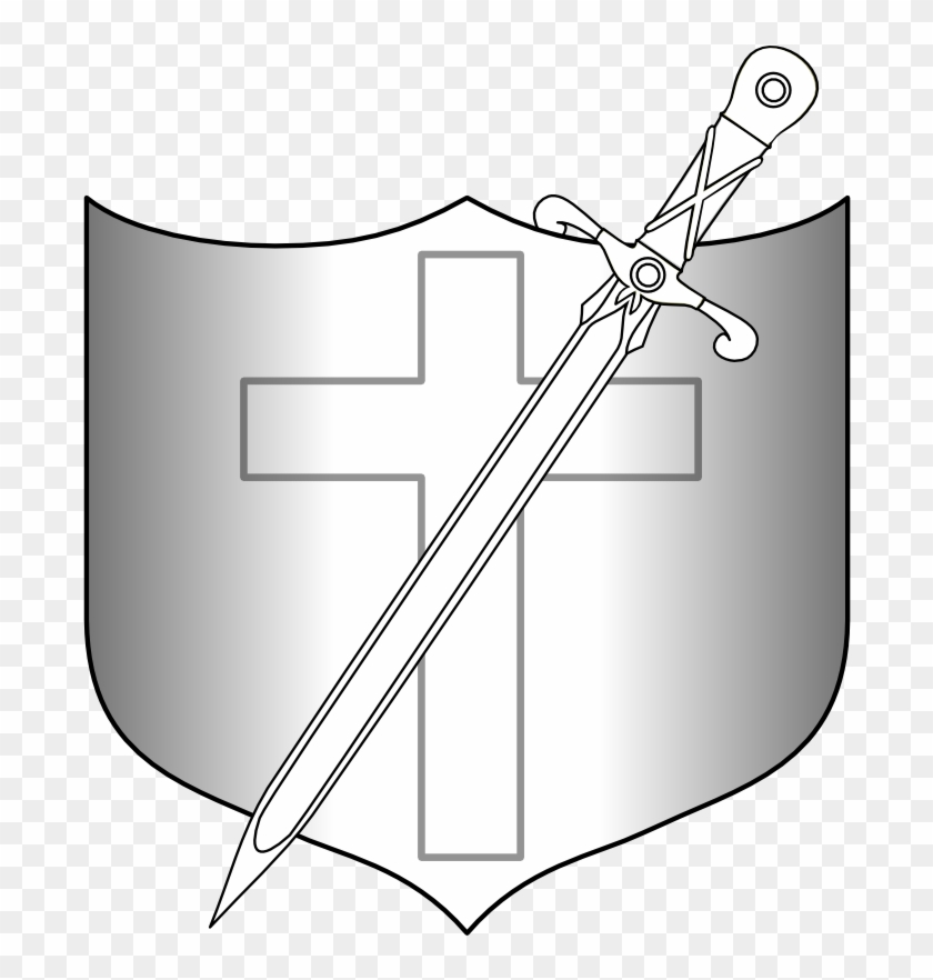 Clipart Free Stock Onlinelabels Clip Art Longsword - Shield - Png Download