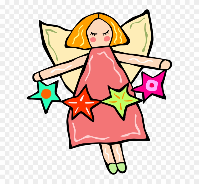 Vector Illustration Of Spiritual Angel With Wings And Clipart #2162346