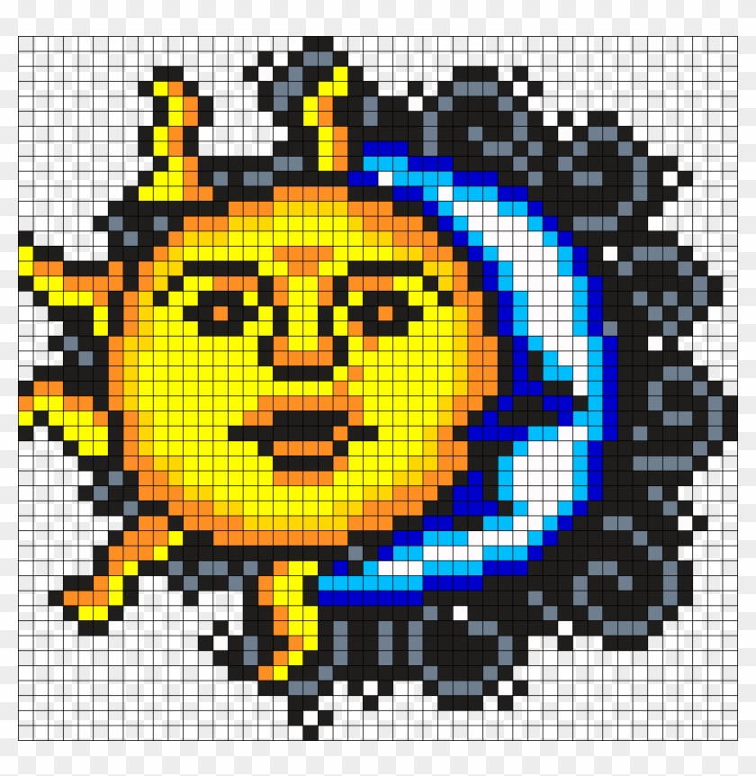 Sun And Moon Perler Perler Bead Pattern / Bead Sprite - Sun And Moon Perler Beads Clipart #2162706