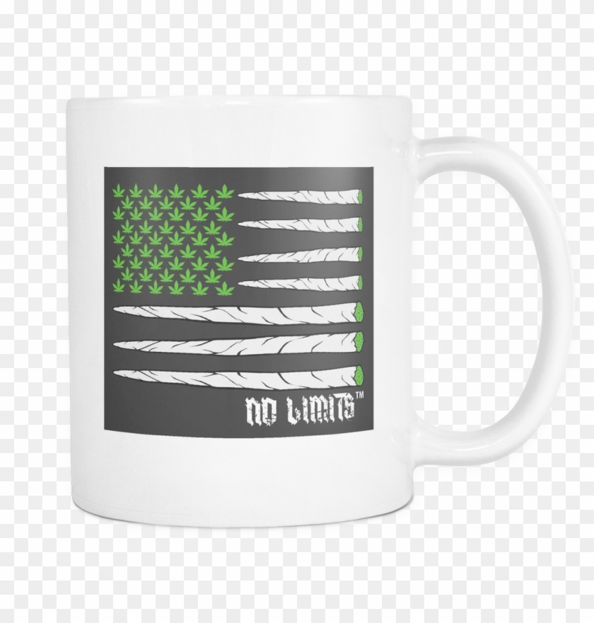 Marijuana Joint Flag White Mugs - Mug Clipart #2162982