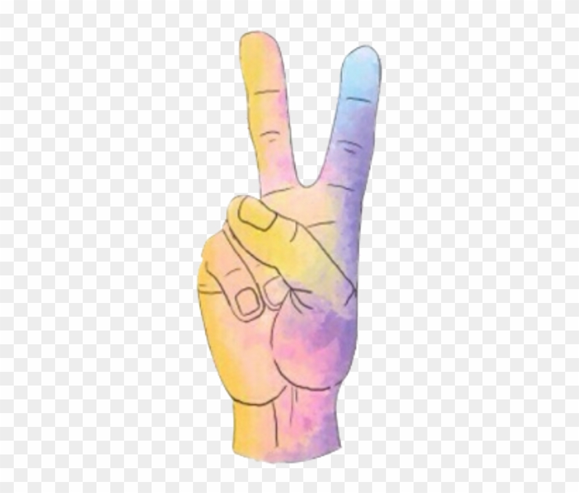 #hand #peacesign #pastel #freetoedit - Drawing Clipart