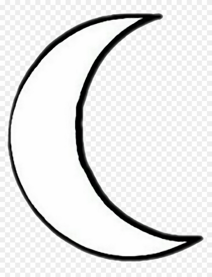 Black White Blackandwhite Arifreetoedit - Crescent Moon Drawing Easy Clipart #2163930