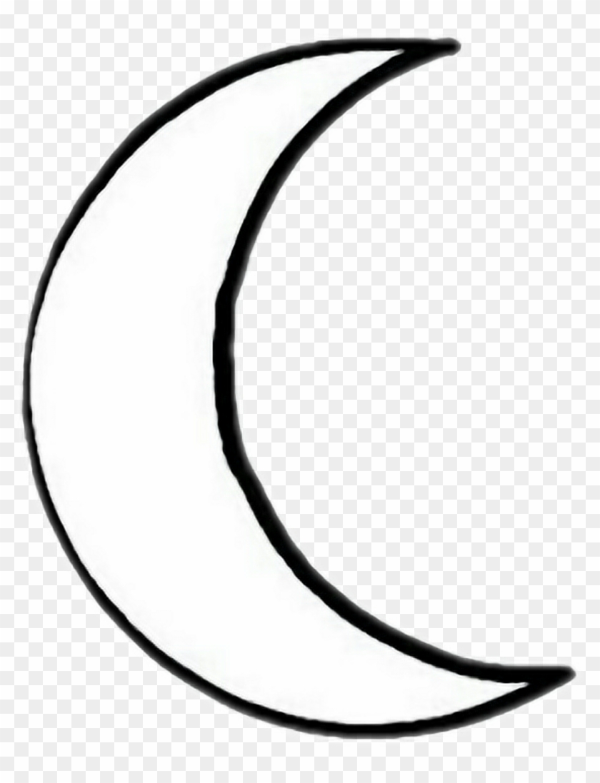 Black White Blackandwhite Arifreetoedit - Crescent Moon Drawing Easy Clipart