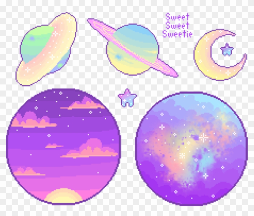 Planet Tumblr Clipart With A Transparent Background - Pastel Pixel Png