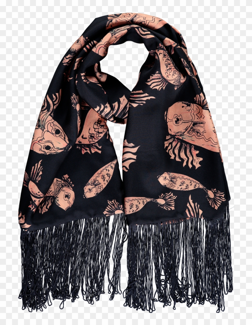 Silk Tassel Scarf Wide - Stole Clipart