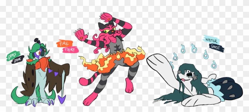Secondary Type-swapped Alolan Starters - Pokemon Starters Type Swap Clipart
