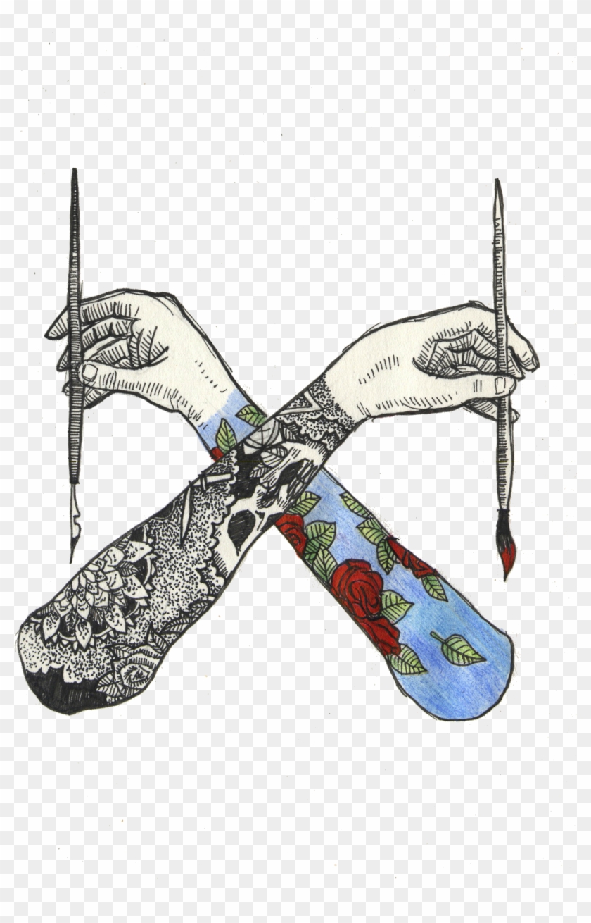 “ Vintage Arms ” - Coloured Tattoos Vs Black And White Clipart #2164285