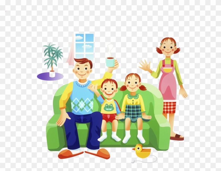 Happiness Cartoon Clip Art - Dibujo De Una Familia En Vacaciones - Png Download #2164655