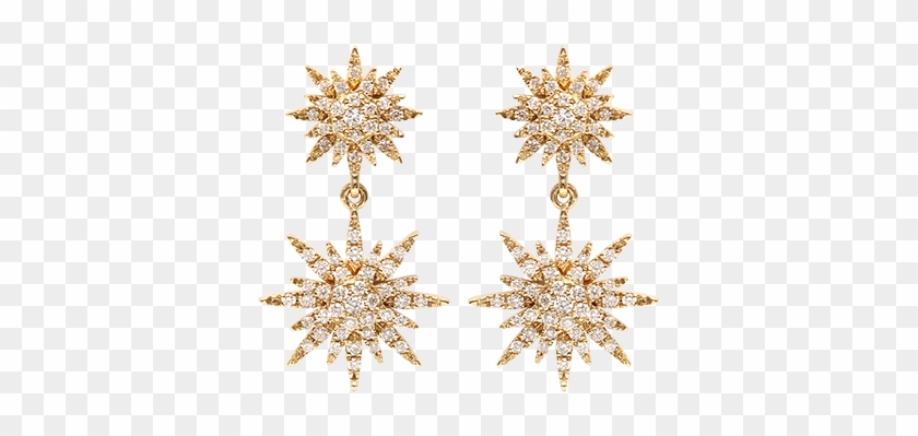 Gold And Diamonds Sun Earrings - Djula Sun Earrings Clipart