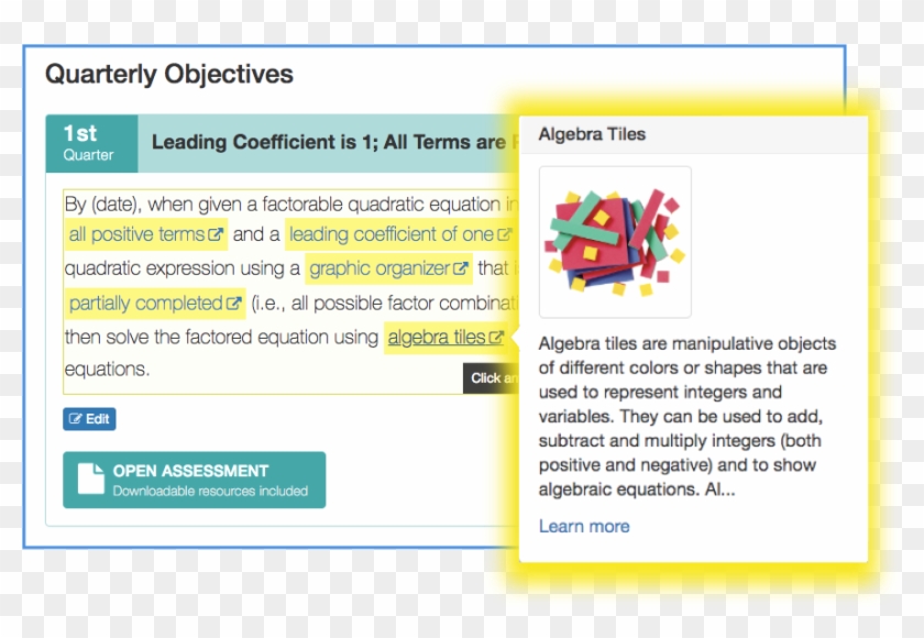 New Math Anchor Pages - Algebra Tiles Clipart