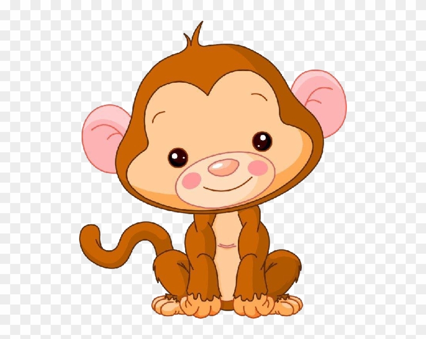 Cute Baby Monkey Clipart - Png Download