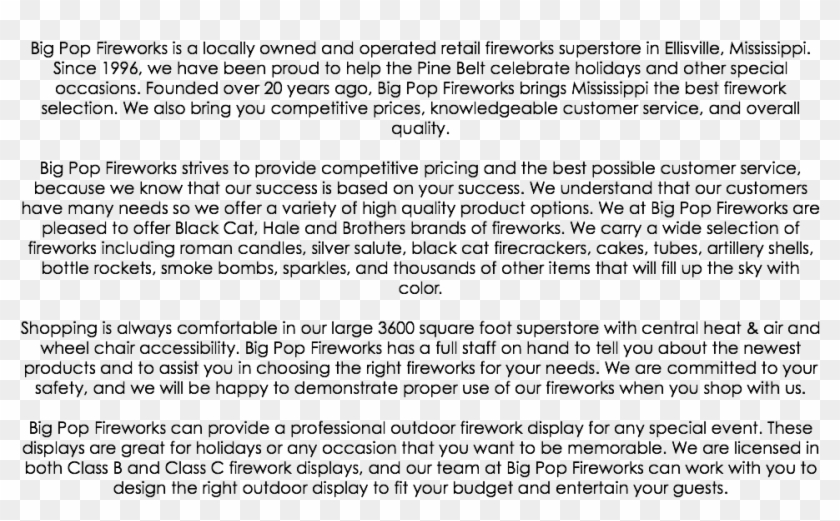 Big Pop Fireworks Is A Locally Owned And Operated Retail - Big Pop Fireworks Clipart #2166449