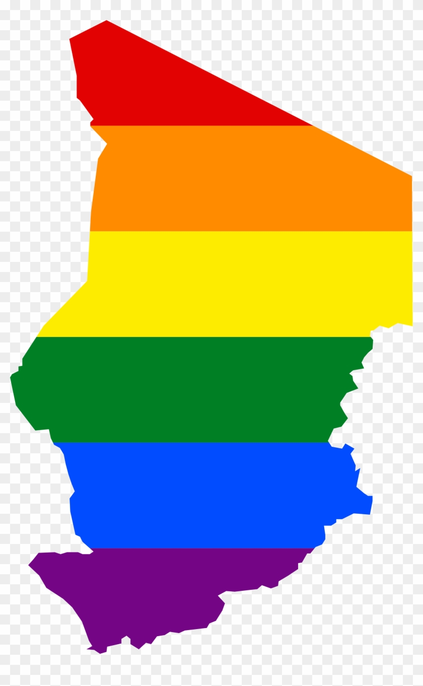 Lgbt Flag Map Of Chad - Flag Map Of Chad Clipart
