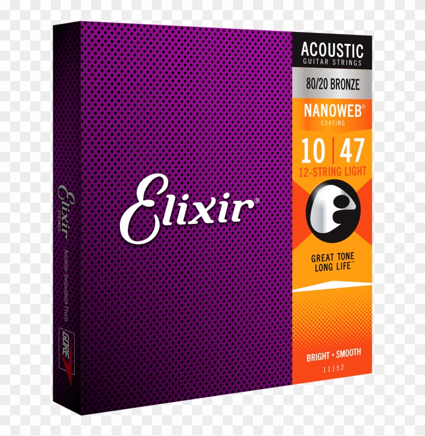 Elixir 12 String 80/20 Light Acoustic Strings 11152 - Elixir Strings 11 52 Clipart #2167258
