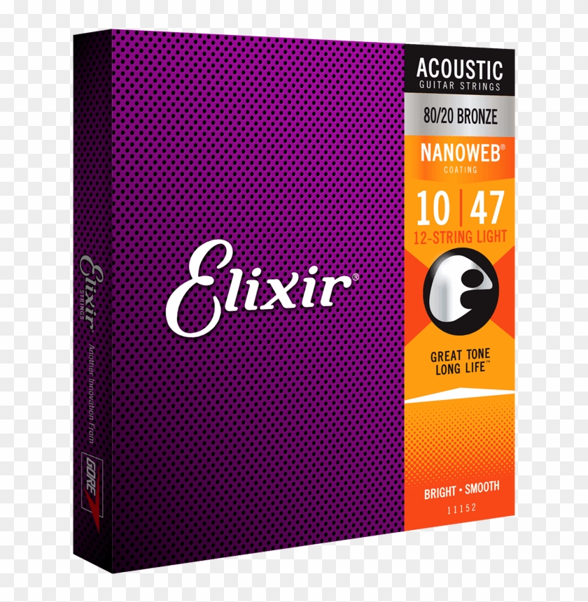 Elixir 12 String 80/20 Light Acoustic Strings 11152 - Elixir Strings 11 52 Clipart