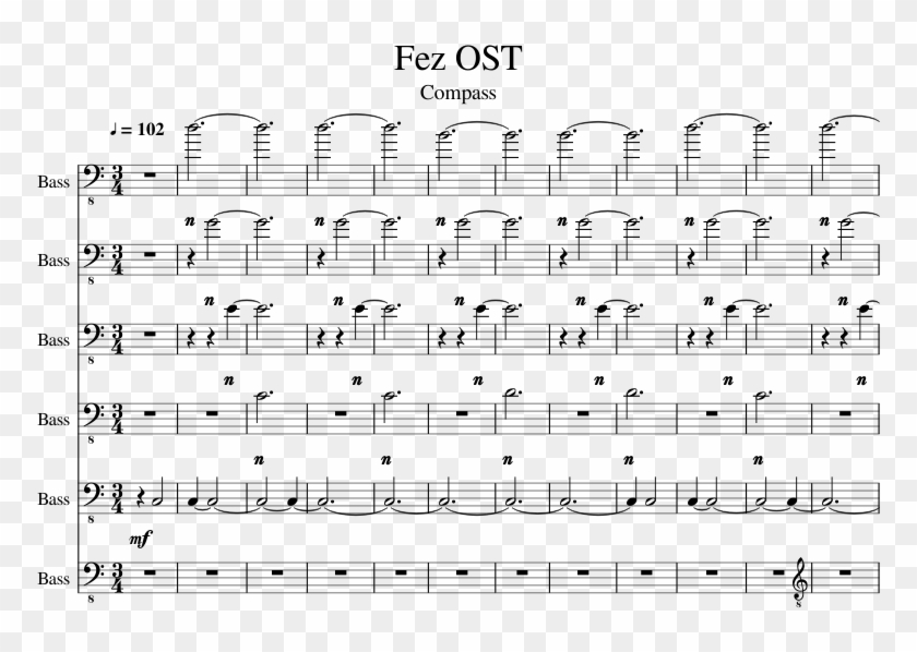 Fez Ost Sheet Music 1 Of 4 Pages - Fez Game Sheet Music Clipart #2167409