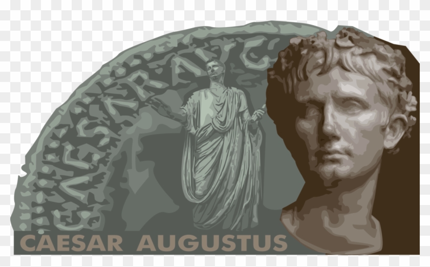 Vector Illustration Of Caesar Augustus Founder Of Roman - Statue Clipart #2167766