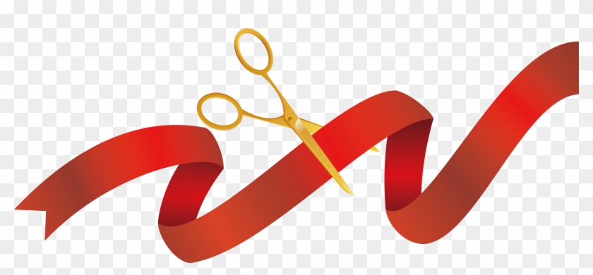 Text Ribbon Png - Ribbon Cutting Scissors Png Clipart #2167907