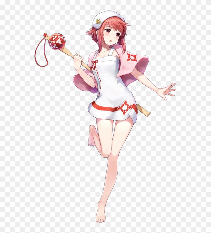 1girl Amagai Tarou Bangs Bare Legs Barefoot Breasts - Fire Emblem Heroes Sakura Hot Springs Clipart #2168000