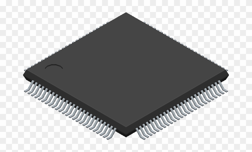 Pic32mk0512gpe100-e/pt - Microchip - 3d Model - Quad - Microcontroller Symbol Clipart