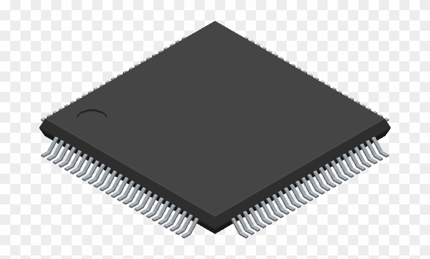 Pic32mk0512gpe100-e/pt - Microchip - 3d Model - Quad - Microcontroller Symbol Clipart #2169245