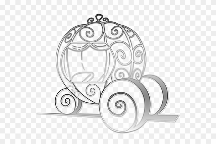 Carriage Clipart Cinderella Background - Line Art - Png Download