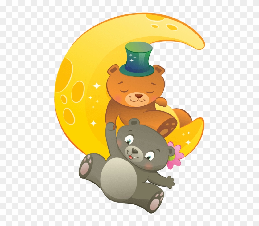 Moon And Stars Wall Decals For Children, Bears On The - Orsetti Png Clipart