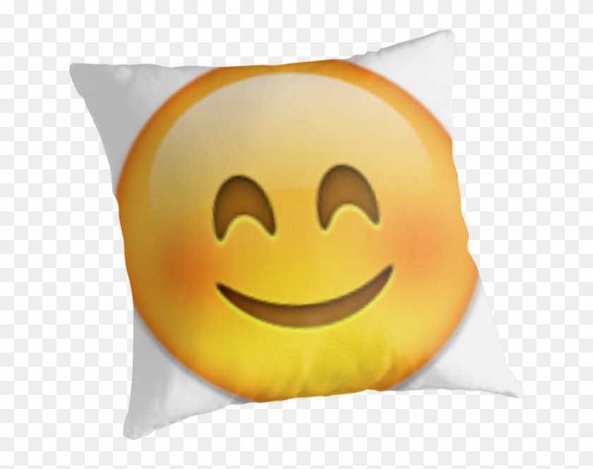 Blushing Emoji Throw Pillows By Janetgonzalez Redbubble - Smiley Clipart #2171167