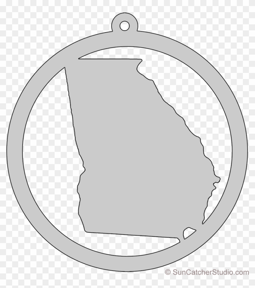 Georgia Map Circle Free Scroll Saw Pattern Shape State - Circle Clipart #2172859