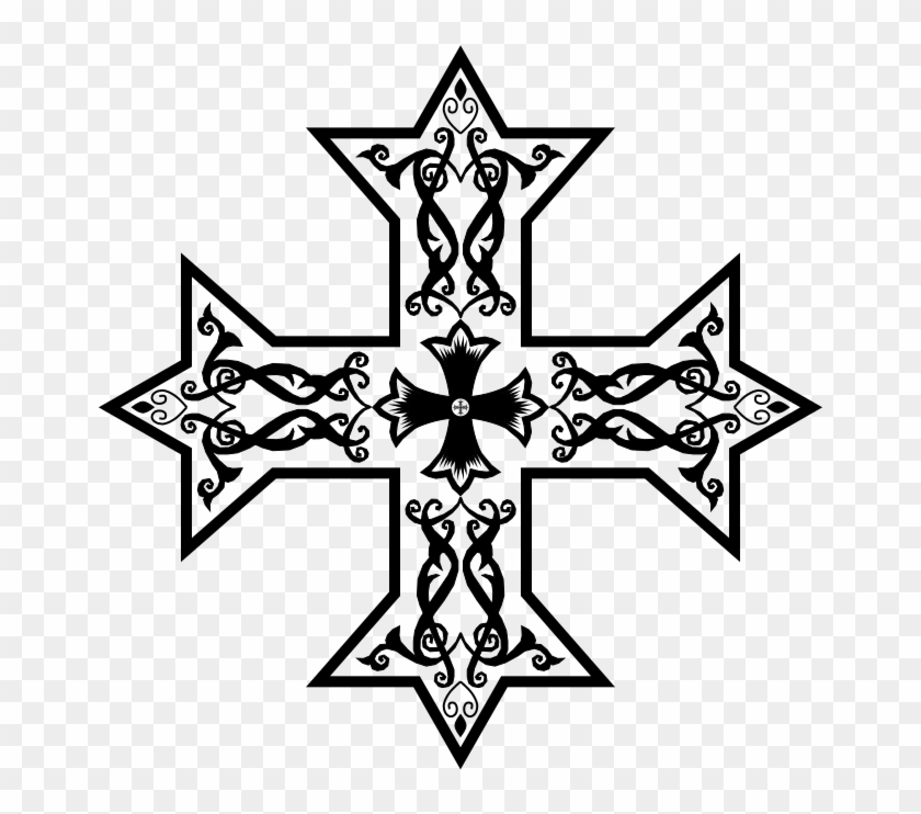 Coptic Cross Monochrome - Coptic Cross Png Clipart #2173270