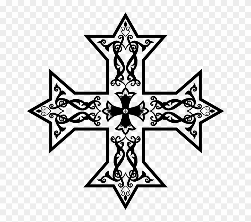 Coptic Cross Monochrome - Coptic Cross Png Clipart