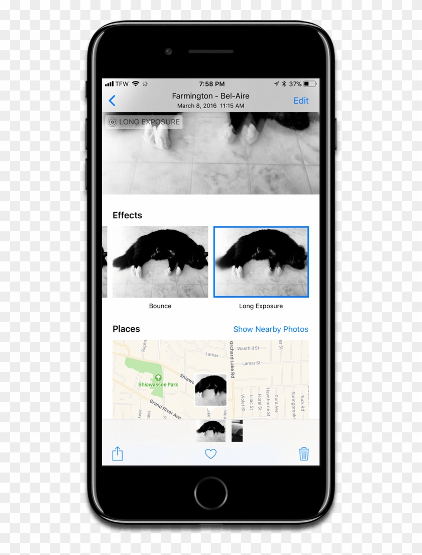 Choosing A Long Exposure Live Photo Effect In Photos - Allow Access To Contacts Clipart