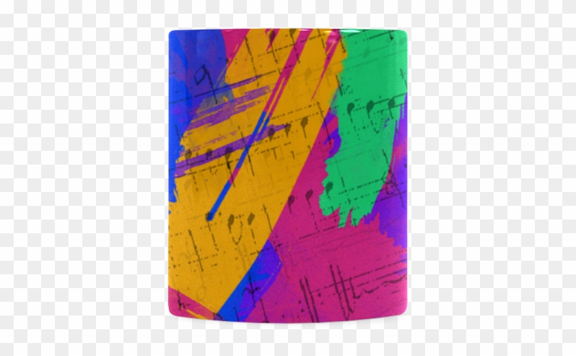 Groovy Paint Brush Strokes With Music Notes White Mug - Graphic Design Clipart