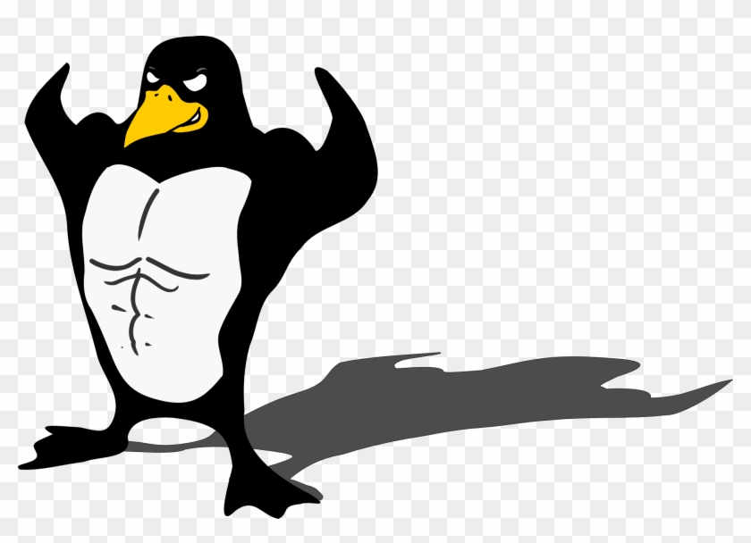 Penguin Bodybuilder Linux Muscle - Penguin Bodybuilder Clipart