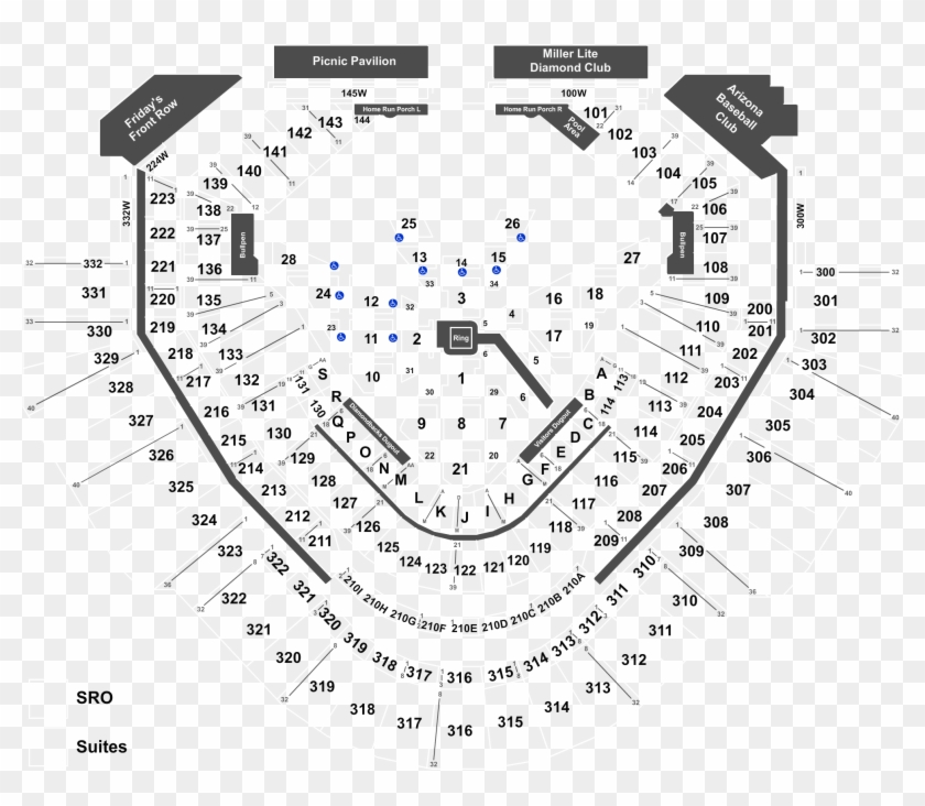 Full Map - Chase Field Billy Joel Seating Chart Clipart