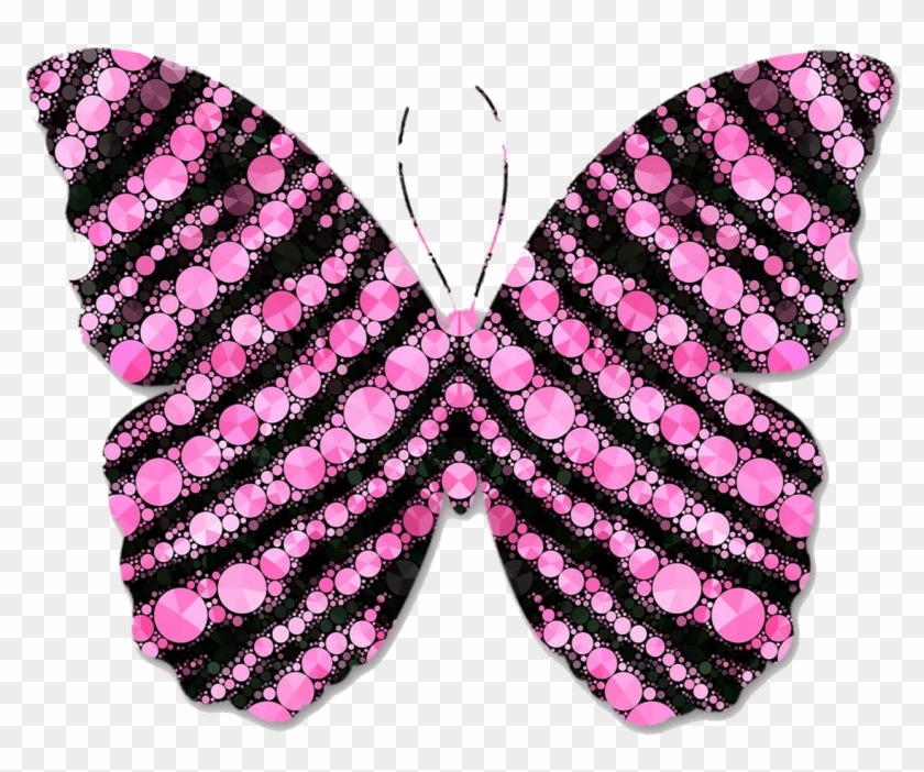 Pink And Black Circles Butterfly Clipart - Descargar Imagenes De Mariposa - Png Download