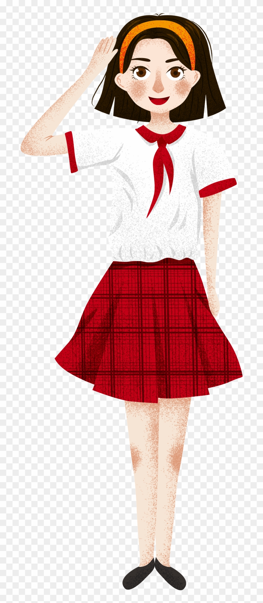 Cartoon Fresh Girl Character Illustration Png And Psd - Caricatura De Un Estudiante De Secundaria Clipart