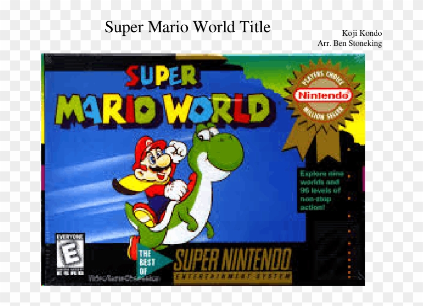 Super Mario World- Title Sheet Music For Flute, Clarinet, - Super Mario World Snes Box Clipart