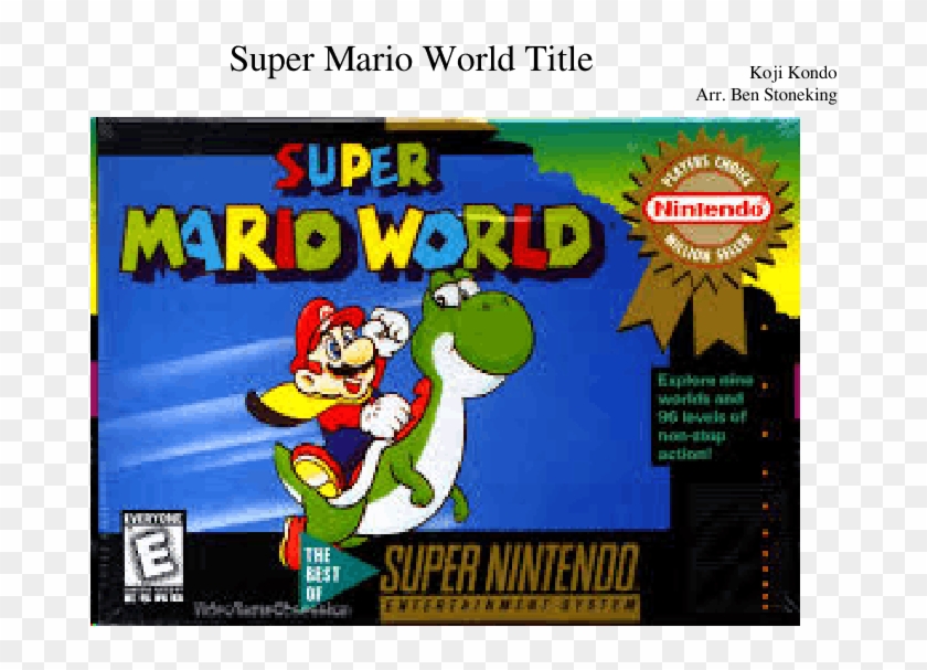 Super Mario World- Title Sheet Music For Flute, Clarinet, - Super Mario World Snes Box Clipart #2180454