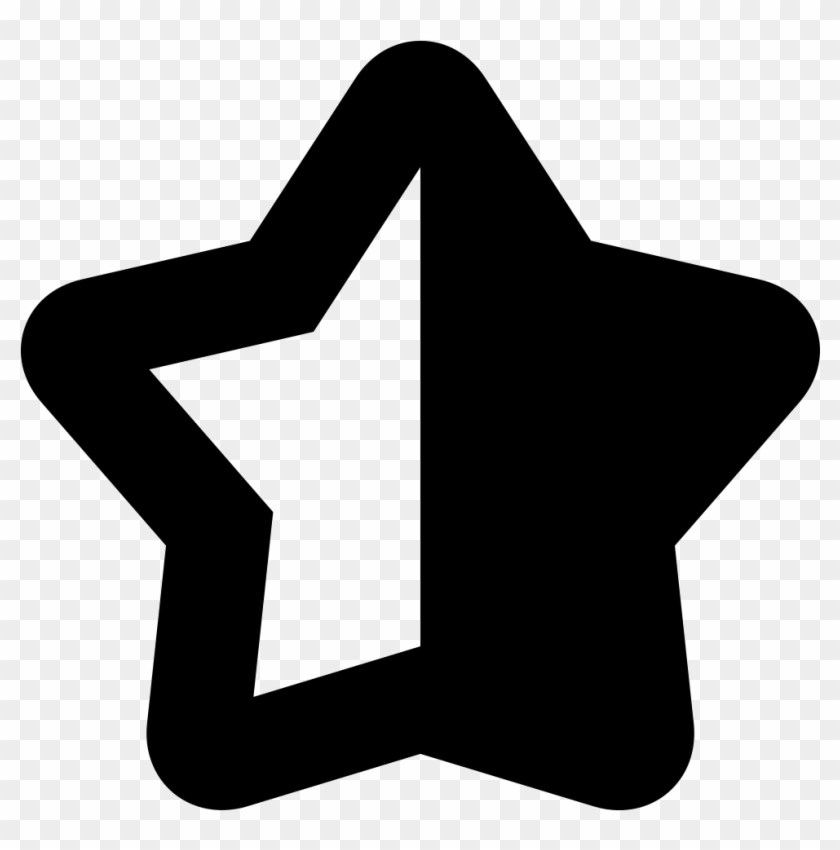 Star Shape Symbol With Half Black And Half White Comments - Metade De Uma Estrela Clipart #2180600