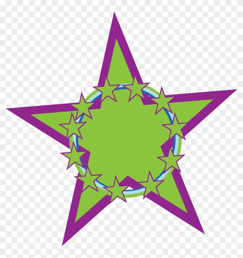 1188 X 1205 0 - Purple And Green Stars Clipart
