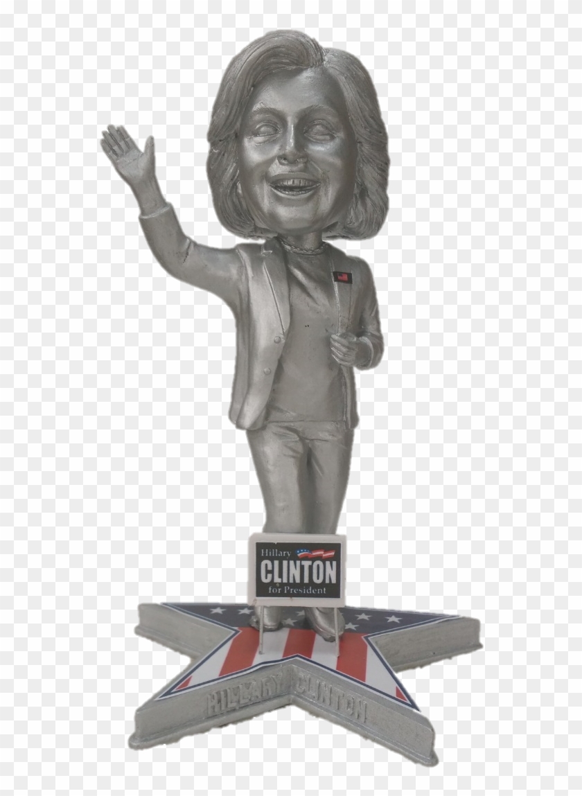 Hillary Clinton Presidential Candidate Political Bobblehead - Bronze Sculpture Clipart