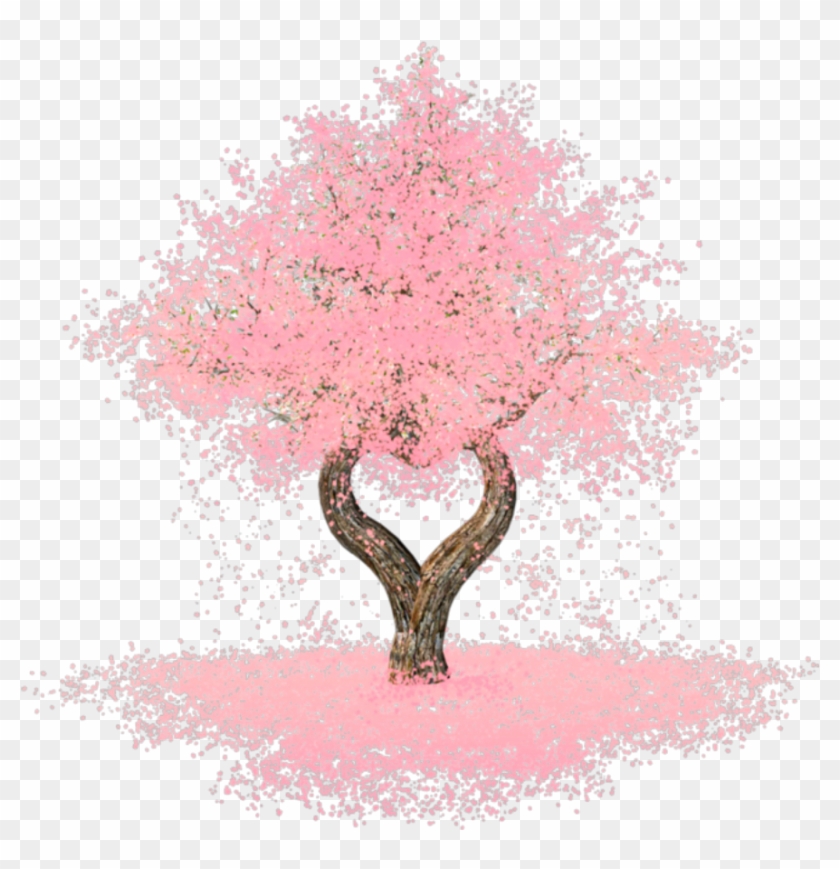 #ftestickers #watercolor #tree #pink #transparent - Arboles Con Forma De Corazon Clipart #2180962