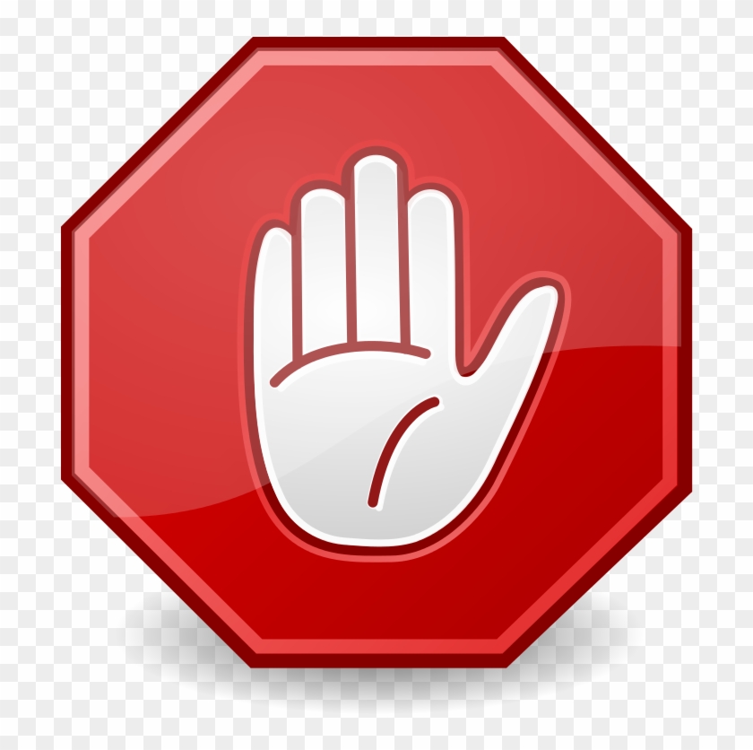 Dialog Stop Hand - X On Stop Sign Clipart