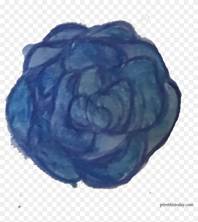 Blue Watercolor Rose - Garden Roses Clipart #2181592