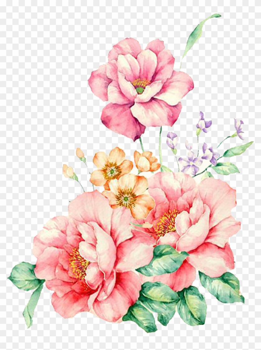 Pink Decorative Flower Watercolor Flowers Painting - Flower Watercolor Painting Png Clipart #2181686