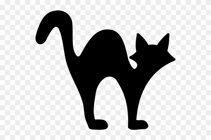 Black Cat Clipart Arched Back - Halloween Cat Clipart - Png Download