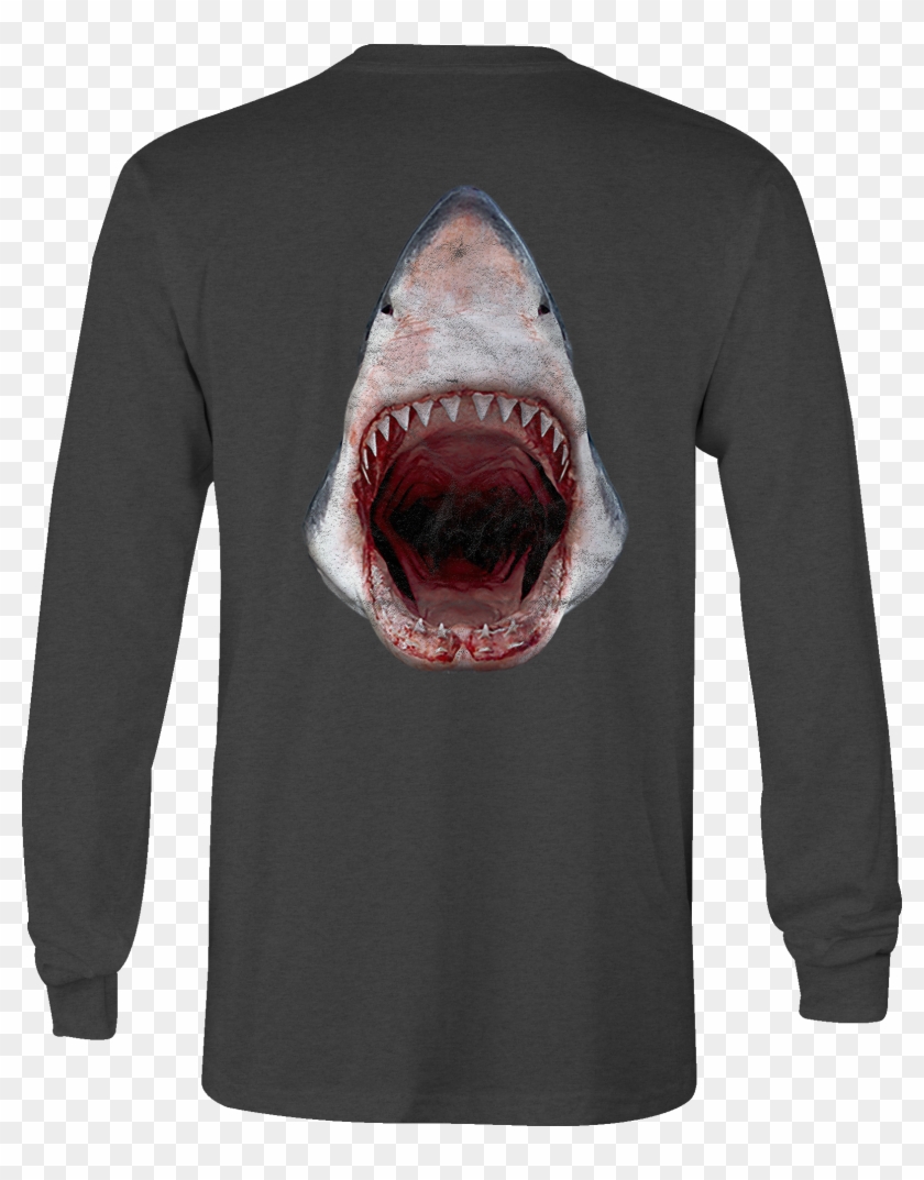 Image Is Loading Long Sleeve Tshirt Shark Attack Ocean - Great White Shark Clipart #2182460