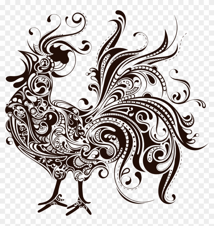 Clipart Designs Book - Abstract Rooster Silhouette - Png Download #2183238